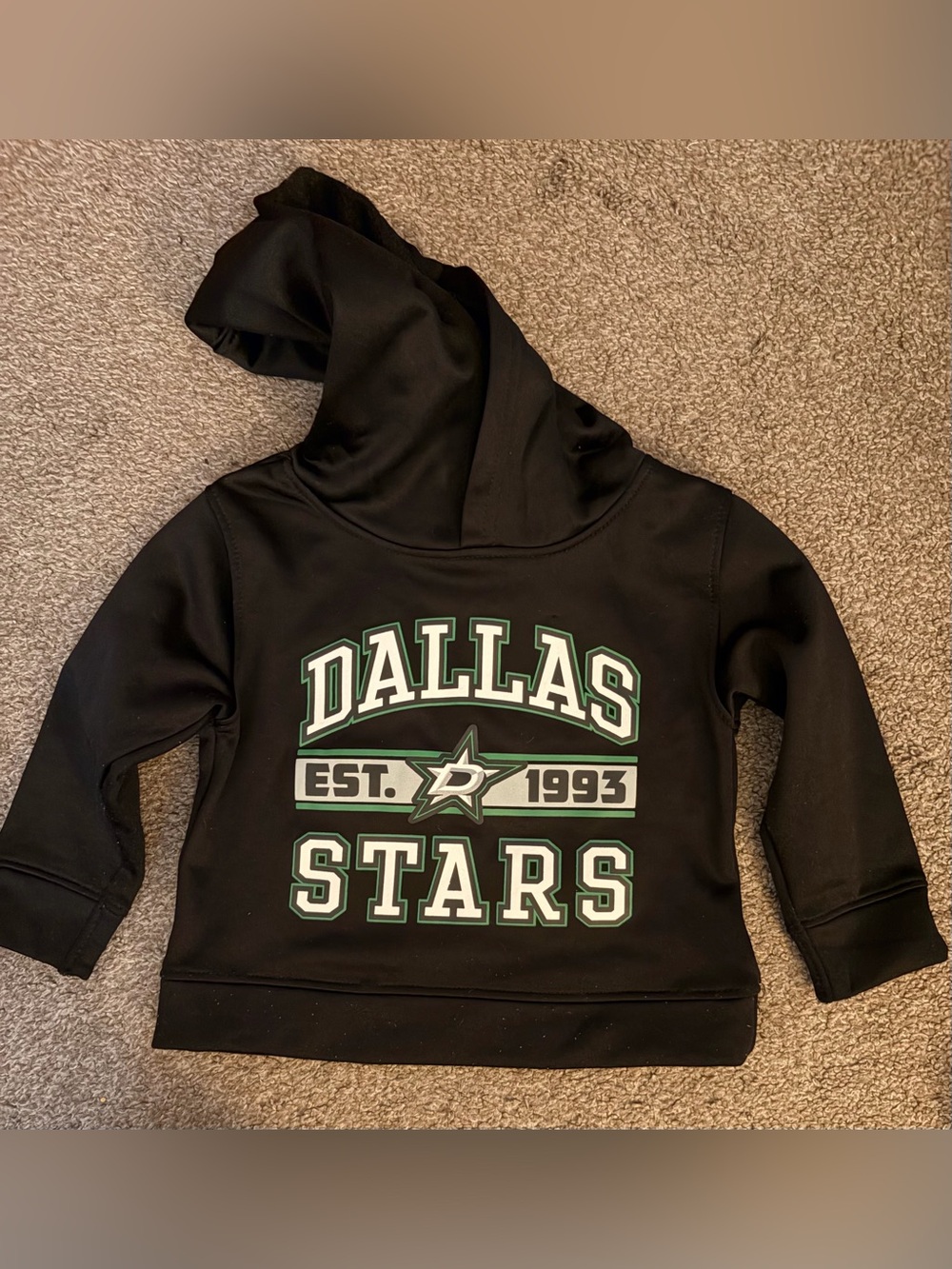 NHL Dallas Stars Black Pullover Hoodie with Green & White Logo - Toddler